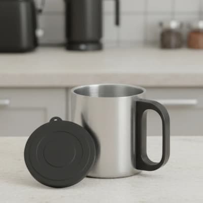 Caneca de inox com tampa - 180 ml - personalizada