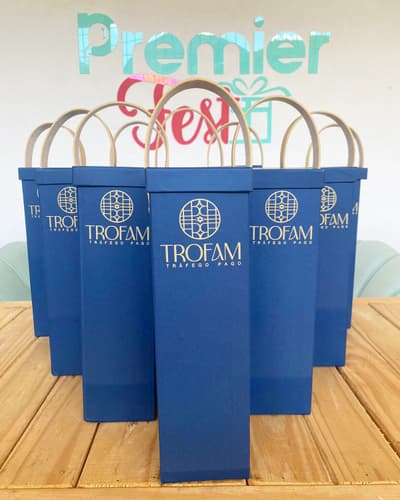 Caixa para vinho, com alça, personalizada