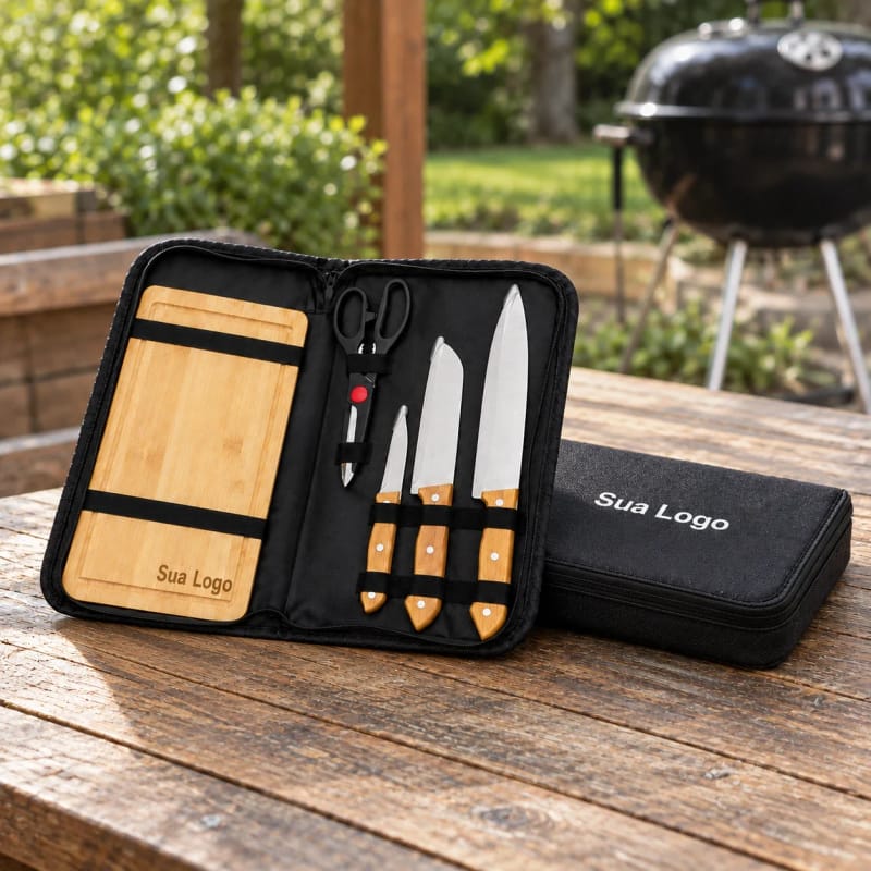 KIT CHURRASCO COM ESTOJO - PERSONALIZADO